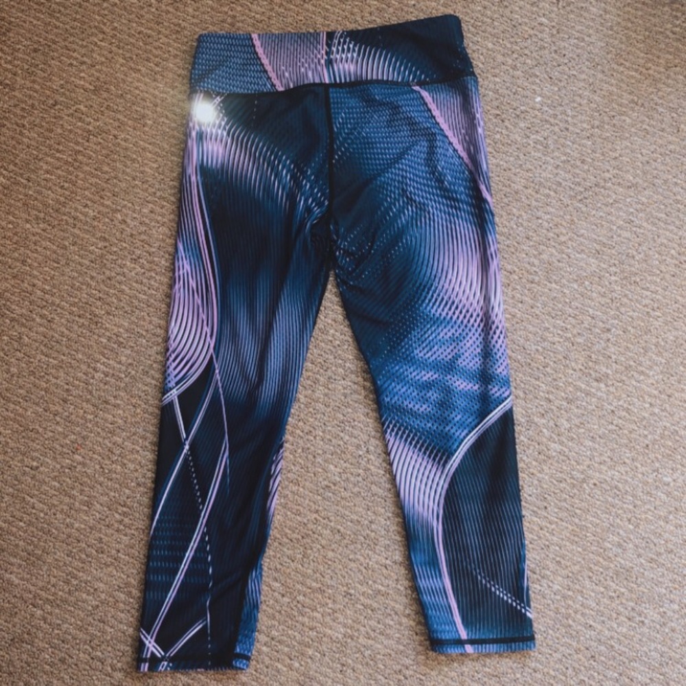 Fabletics Purple and Blue Cropped Leggings